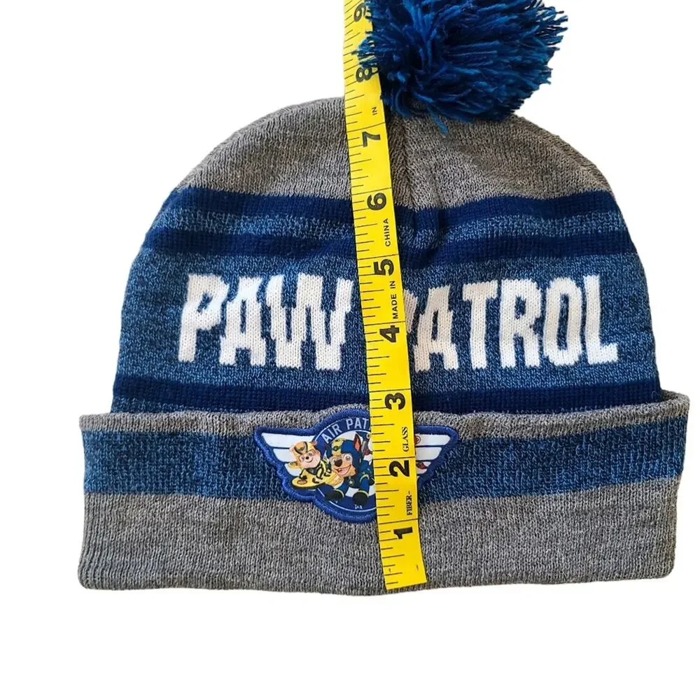 Nickelodeon Paw Patrol pom pom grey and blue winter beanie hat one size